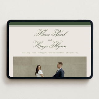 This is a evergreen wedding websites by Kelly Watkins called emerson printing on digital paper in standard