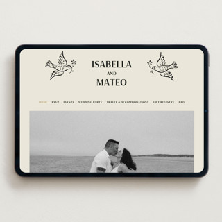 This is a ivory wedding websites by Ani Somi called milagro printing on digital paper in standard