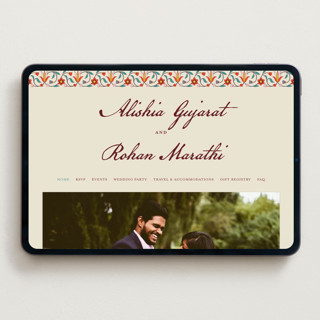 This is a ivory wedding websites by Sherley Ferreira called mughal gardens printing on digital paper in standard
