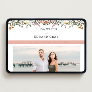 This is a blush wedding websites by Susan Moyal called blooming vine printing on digital paper in standard