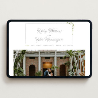 This is a dew wedding websites by Everett Paper Goods called flowering vine printing on digital paper in standard