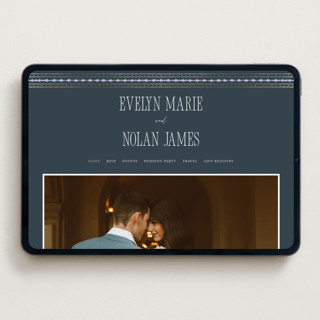 This is a periwinkle wedding websites by Erin German called sadie printing on digital paper in standard