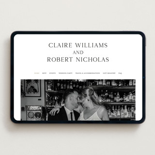 This is a silk wedding websites by Kelly Schmidt called monogram script printing on digital paper in standard