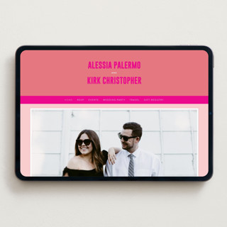 This is a fruit punch wedding websites by Ashley DeMeyere called pop romance printing on digital paper in standard