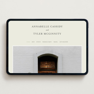 This is a ivory wedding websites by Stacey Meacham called cedar creek printing on digital paper in standard