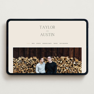 This is a linen wedding websites by Vanessa Doyle called in love printing on digital paper in standard
