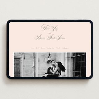 This is a blush garden wedding websites by Design Lotus called wonderful tonight printing on digital paper in standard