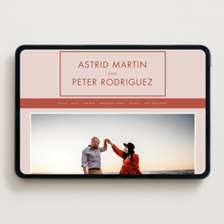 This is a peach cream wedding websites by Snow and Ivy called jot printing on digital paper in standard