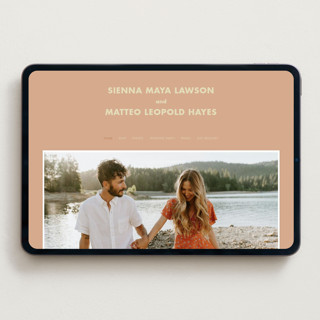 This is a salmon wedding websites by Ellen Schlegelmilch called sienna printing on digital paper in standard