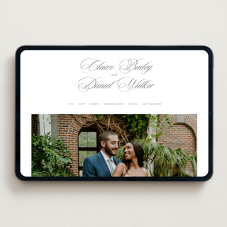 This is a noir wedding websites by Creo Study called aristocratic printing on digital paper in standard