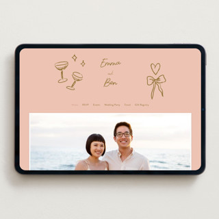 This is a butterscotch wedding websites by Helena Vitto called handwritten letter printing on digital paper in standard