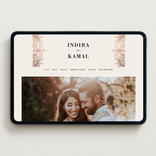 This is a champagne rose wedding websites by Oma N. Ramkhelawan called regal mehndi printing on digital paper in standard
