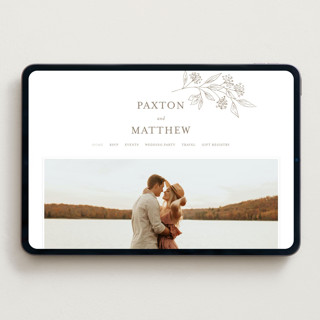 This is a taupe wedding websites by Chris Griffith called monogrammed printing on digital paper in standard
