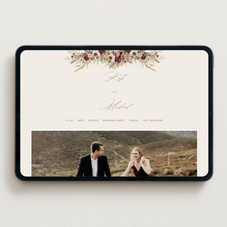 This is a cabernet wedding websites by Erin Deegan called dried floral wreath printing on digital paper in standard