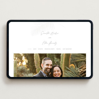 This is a graphite wedding websites by Owl and Toad called palm arbor printing on digital paper in standard
