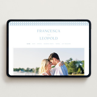 This is a sky blue wedding websites by Ellen Schlegelmilch called delicate rattan printing on digital paper in standard