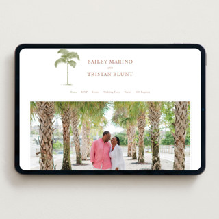 This is a pistachio wedding websites by Melinda Denison called palm printing on digital paper in standard
