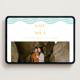 This is a seafoam wedding websites by Claudia Orengo called good vibes printing on digital paper in standard