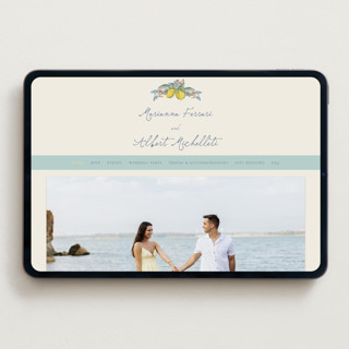 This is a aqua wedding websites by Chris Griffith called amalfi coast wedding printing on digital paper in standard