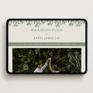 This is a jungle wedding websites by Jenna Holcomb called vintage tropics printing on digital paper in standard