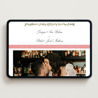This is a blush wedding websites by Susan Moyal called monogramed printing on digital paper in standard
