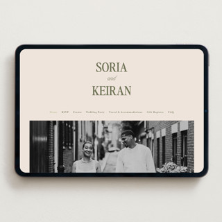 This is a meadow wedding websites by Melanie Kosuge called soria printing on digital paper in standard