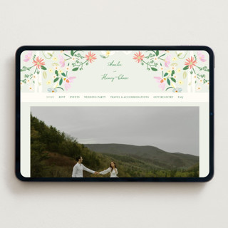 This is a spring wedding websites by Phrosné Barwood called spring draped garland printing on digital paper in standard