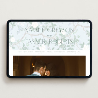 This is a garden wedding websites by Jenna Holcomb called chinoiserie printing on digital paper in standard