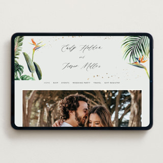 This is a tropical wedding websites by Elly called our paradise printing on digital paper in standard