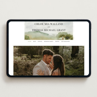This is a emerald wedding websites by Petra Kern called countryside printing on digital paper in standard