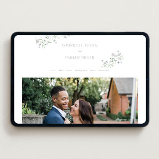 This is a waterlily wedding websites by Everett Paper Goods called sweeping meadow printing on digital paper in standard