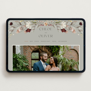This is a gris wedding websites by Erin Deegan called fleur sauvage printing on digital paper in standard