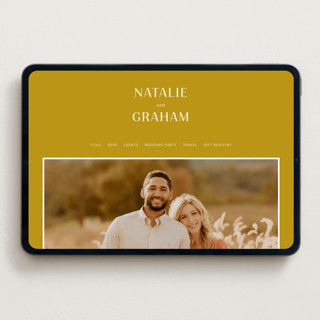 This is a marigold wedding websites by Stacey Day called swoop printing on digital paper in standard