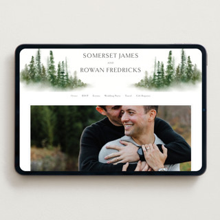 This is a evergreen wedding websites by Melanie Kosuge called somerset printing on digital paper in standard