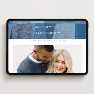 This is a seaside wedding websites by Carrie Moradi called denim patchwork printing on digital paper in standard