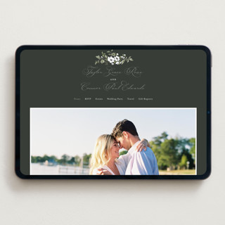 This is a granite wedding websites by Everett Paper Goods called foliage crest printing on digital paper in standard