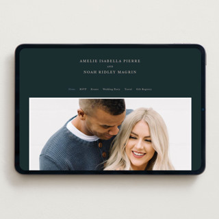 This is a midnight wedding websites by Up Up Creative called centro printing on digital paper in standard