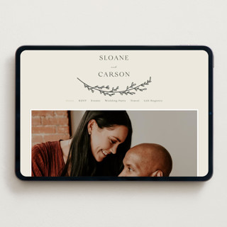 This is a almond wedding websites by Brianne Larsen called branched printing on digital paper in standard