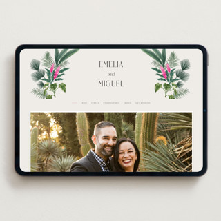 This is a palm wedding websites by Elly called tropical garden printing on digital paper in standard
