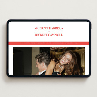 This is a scarlet wedding websites by Jenna Holcomb called vermilion printing on digital paper in standard