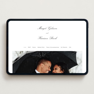 This is a soft black wedding websites by Megan Davis called cornelia printing on digital paper in standard