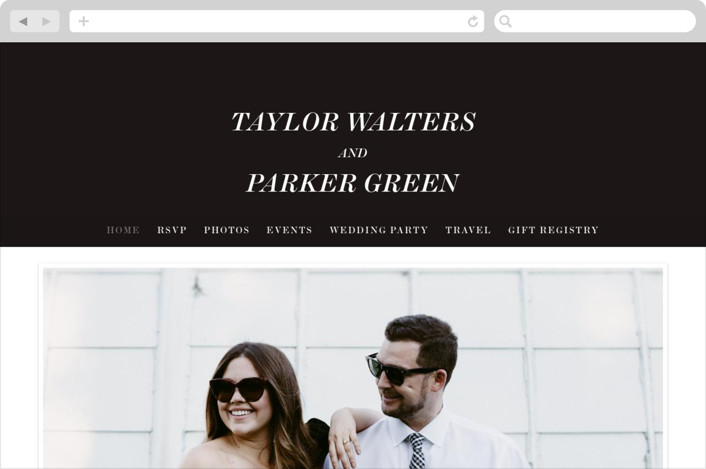 "Slanted" - Wedding Website in Noir by Drango Design.
