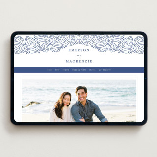 This is a lapis wedding websites by Yuliya Evseeva called acanthus leaves printing on digital paper in standard