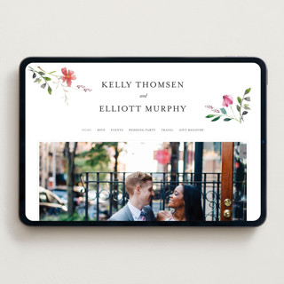 This is a pink floral wedding websites by Mere Paper called spring wildflowers printing on digital paper in standard