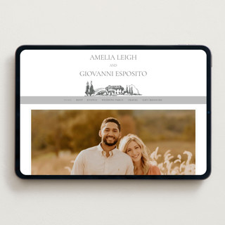 This is a pewter wedding websites by Lucrecia Caporale called vineyard elegance printing on digital paper in standard