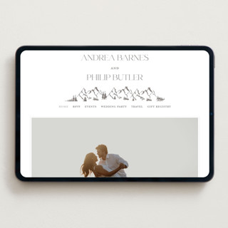 This is a graphite wedding websites by Lucrecia Caporale called mountain serenity printing on digital paper in standard