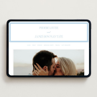 This is a sky blue wedding websites by Megan Davis called chesapeake printing on digital paper in standard