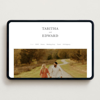 This is a soft black wedding websites by Tamara Hilje called modern classic printing on digital paper in standard