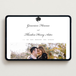 This is a soft black wedding websites by Clover and Lamb called astor elegance printing on digital paper in standard