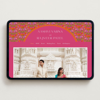 This is a fuchsia wedding websites by Pati Cascino called varna printing on digital paper in standard